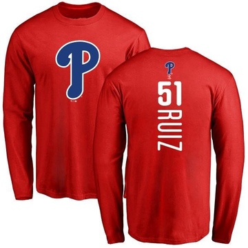 Youth Philadelphia Phillies Carlos Ruiz ＃51 Backer Long Sleeve T-Shirt - Red