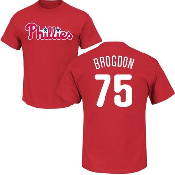 Youth Philadelphia Phillies Connor Brogdon ＃75 Roster Name & Number T-Shirt - Red