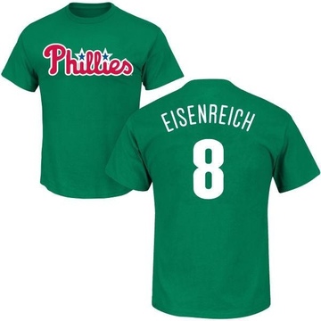 Youth Philadelphia Phillies Jim Eisenreich ＃8 St. Patrick's Day Roster Name & Number T-Shirt - Green