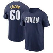 Youth Philadelphia Phillies Max Lazar ＃60 2024 City Connect Fuse Name & Number T-Shirt - Navy