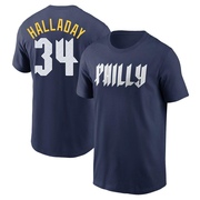 Youth Philadelphia Phillies Roy Halladay ＃34 2024 City Connect Fuse Name & Number T-Shirt - Navy