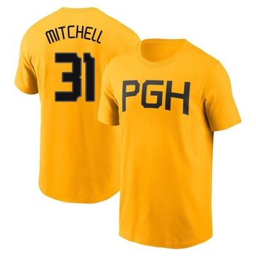 Youth Pittsburgh Pirates Cal Mitchell ＃31 2023 City Connect Name & Number T-Shirt - Gold