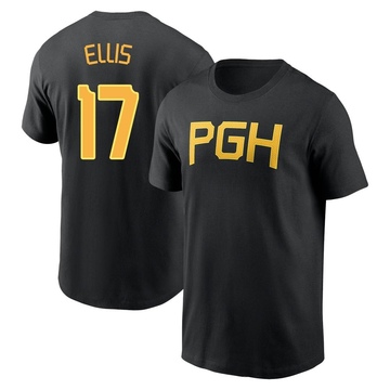 Youth Pittsburgh Pirates Dock Ellis ＃17 2023 City Connect Wordmark Name & Number T-Shirt - Black