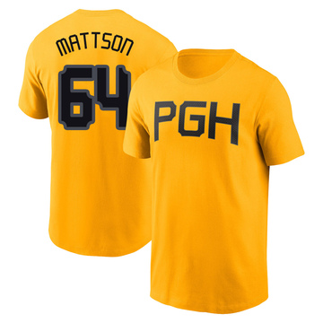 Youth Pittsburgh Pirates Isaac Mattson ＃64 2023 City Connect Name & Number T-Shirt - Gold