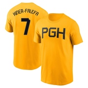 Youth Pittsburgh Pirates Isiah Kiner-Falefa ＃7 2023 City Connect Name & Number T-Shirt - Gold