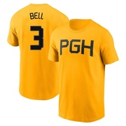 Youth Pittsburgh Pirates Jay Bell ＃3 2023 City Connect Name & Number T-Shirt - Gold