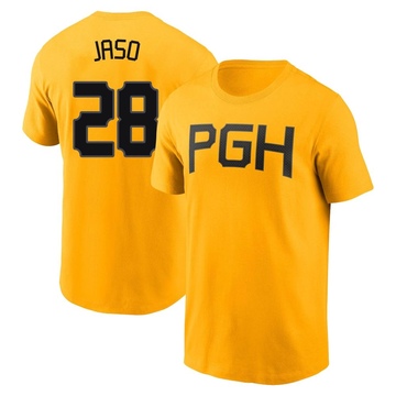 Youth Pittsburgh Pirates John Jaso ＃28 2023 City Connect Name & Number T-Shirt - Gold