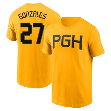 Youth Pittsburgh Pirates Marco Gonzales ＃27 2023 City Connect Name & Number T-Shirt - Gold