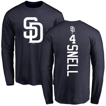 Youth San Diego Padres Blake Snell ＃4 Backer Long Sleeve T-Shirt - Navy