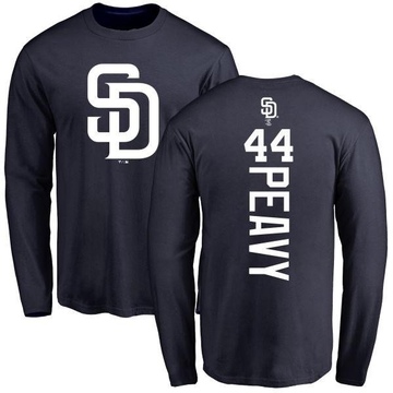 Youth San Diego Padres Jake Peavy ＃44 Backer Long Sleeve T-Shirt - Navy