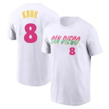 Youth San Diego Padres John Kruk ＃8 2022 City Connect Name & Number T-Shirt - White