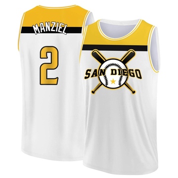 Youth San Diego Padres Johnny Manziel ＃2 Legend Baseball Tank Top - White/Yellow
