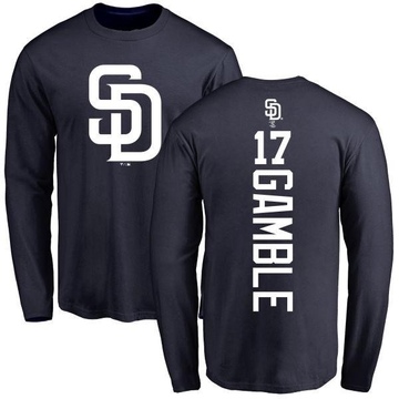 Youth San Diego Padres Oscar Gamble ＃17 Backer Long Sleeve T-Shirt - Navy