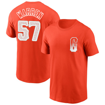 Youth San Francisco Giants Austin Warren ＃57 City Connect Name & Number T-Shirt - Orange