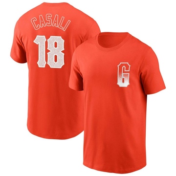 Youth San Francisco Giants Curt Casali ＃18 City Connect Name & Number T-Shirt - Orange
