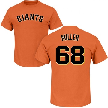 Youth San Francisco Giants Erik Miller ＃68 Roster Name & Number T-Shirt - Orange