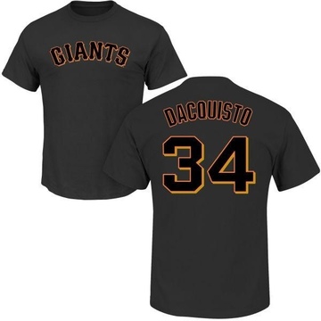 Youth San Francisco Giants John D'acquisto ＃34 Roster Name & Number T-Shirt - Black