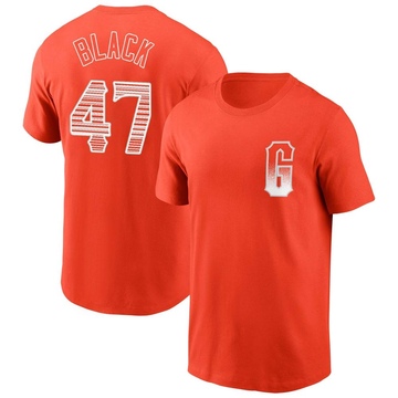 Youth San Francisco Giants Mason Black ＃47 City Connect Name & Number T-Shirt - Orange