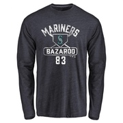 Youth Seattle Mariners Eduard Bazardo ＃83 Base Runner Long Sleeve T-Shirt - Navy