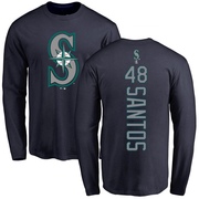 Youth Seattle Mariners Gregory Santos ＃48 Backer Long Sleeve T-Shirt - Navy