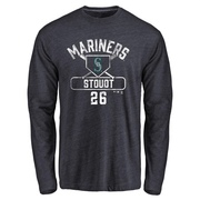 Youth Seattle Mariners Levi Stoudt ＃26 Base Runner Long Sleeve T-Shirt - Navy