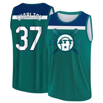 Youth Seattle Mariners Norm Charlton ＃37 Legend Baseball Tank Top - Aqua/Blue