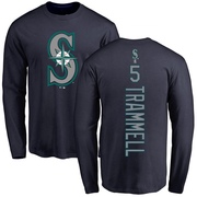 Youth Seattle Mariners Taylor Trammell ＃5 Backer Long Sleeve T-Shirt - Navy