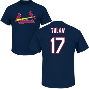 Youth St. Louis Cardinals Bobby Tolan ＃17 Roster Name & Number T-Shirt - Navy