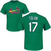 Youth St. Louis Cardinals Bobby Tolan ＃17 St. Patrick's Day Roster Name & Number T-Shirt - Green