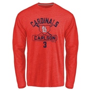 Youth St. Louis Cardinals Dylan Carlson ＃3 Base Runner Long Sleeve T-Shirt - Red