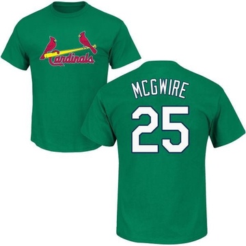 Youth St. Louis Cardinals Mark McGwire ＃25 St. Patrick's Day Roster Name & Number T-Shirt - Green