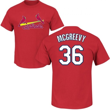 Youth St. Louis Cardinals Michael McGreevy ＃36 Roster Name & Number T-Shirt - Red