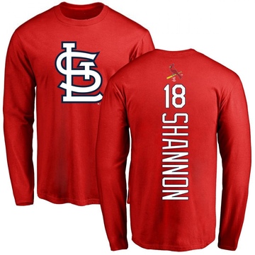 Youth St. Louis Cardinals Mike Shannon ＃18 Backer Long Sleeve T-Shirt - Red