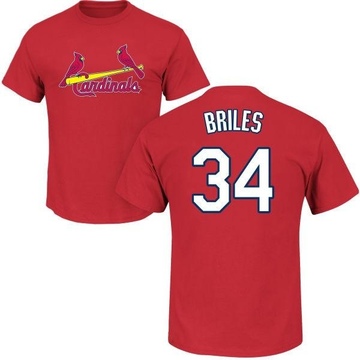 Youth St. Louis Cardinals Nelson Briles ＃34 Roster Name & Number T-Shirt - Red