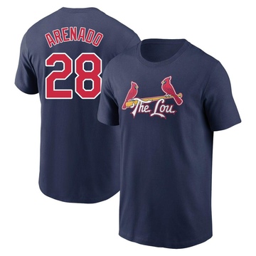 Youth St. Louis Cardinals Nolan Arenado ＃28 2024 City Connect Name & Number T-Shirt - Navy