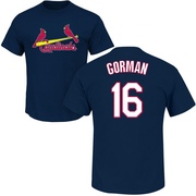 Youth St. Louis Cardinals Nolan Gorman ＃16 Roster Name & Number T-Shirt - Navy