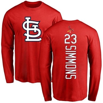 Youth St. Louis Cardinals Ted Simmons ＃23 Backer Long Sleeve T-Shirt - Red