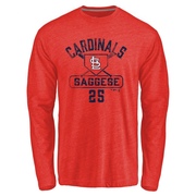 Youth St. Louis Cardinals Thomas Saggese ＃25 Base Runner Long Sleeve T-Shirt - Red