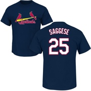 Youth St. Louis Cardinals Thomas Saggese ＃25 Roster Name & Number T-Shirt - Navy