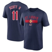 Youth St. Louis Cardinals Victor Scott II ＃11 Legend 2024 City Connect Performance Name & Number T-Shirt - Navy