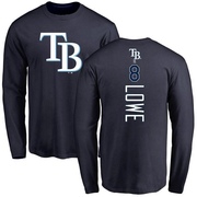 Youth Tampa Bay Rays Brandon Lowe ＃8 Backer Long Sleeve T-Shirt - Navy