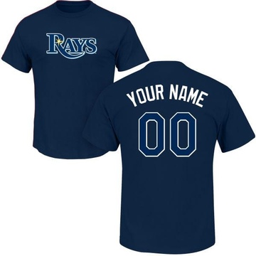 Youth Tampa Bay Rays Custom ＃00 Roster Name & Number T-Shirt - Navy