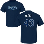 Youth Tampa Bay Rays Hunter Bigge ＃43 Roster Name & Number T-Shirt - Navy