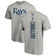 Youth Tampa Bay Rays Jose Caballero ＃7 Backer T-Shirt Ash