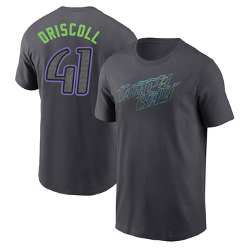 Youth Tampa Bay Rays Logan Driscoll ＃41 2024 City Connect T-Shirt - Charcoal