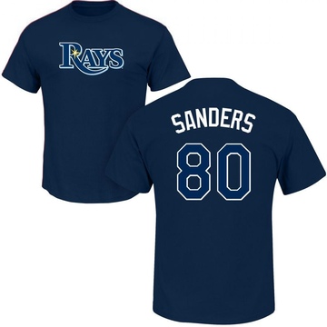Youth Tampa Bay Rays Phoenix Sanders ＃80 Roster Name & Number T-Shirt - Navy
