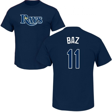 Youth Tampa Bay Rays Shane Baz ＃11 Roster Name & Number T-Shirt - Navy