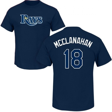 Youth Tampa Bay Rays Shane McClanahan ＃18 Roster Name & Number T-Shirt - Navy