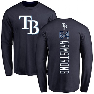 Youth Tampa Bay Rays Shawn Armstrong ＃64 Backer Long Sleeve T-Shirt - Navy