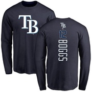 Youth Tampa Bay Rays Wade Boggs ＃12 Backer Long Sleeve T-Shirt - Navy